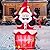 JOYIN 5 FT Tall Animated Christmas Inflatable Santa Outdoor Decorations, Christmas Blow Ups Santa Inflatable on Chimney for Yard, Blow Up Xmas Decor Outdoor with LEDs for Outside Lawn Garden Decor
