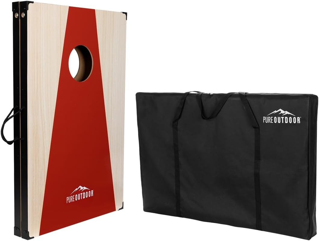 Monoprice Wood Cornhole Outdoor Game - 3' X 2' with 8 Bean Bags and Carry Case - Pure Outdoor Collection
