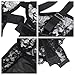 Women's Lace Lingerie Sets with Garter Belt Bodysuit with Thigh Cuffs 3 Piece Strappy Teddy Babydoll Nightwear Black