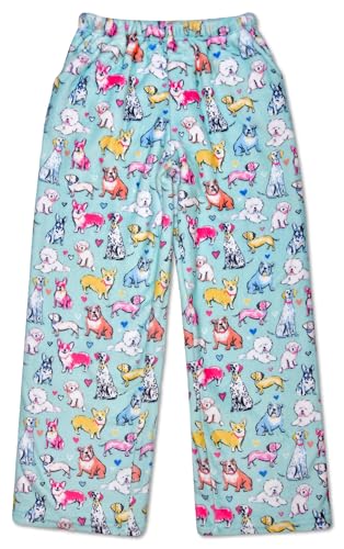 Image of iscream Big Girls Silky Soft Fun Print Plush Fleece Pants - Furry Friends Collection