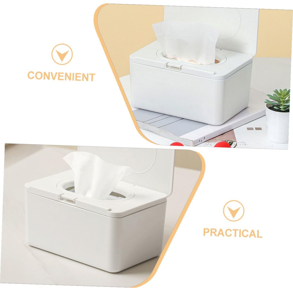 ORFOFE 2 Stück Feuchttuchspender Weiß Wiederverwendbare Feuchttücherbox mit Schutzdeckel Tragbarer Wischeständer für Bad Kinderwagen und Schreibtisch Vielseitiger Aufbewahrungsbehälter