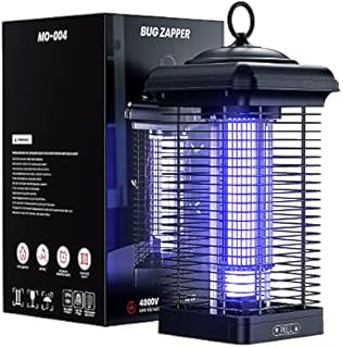 Gaiatop Bug Zapper Outdoor, 4000V 18W Mosquito Zapper Outdoor with 5ft Power Cord, Waterproof Electric Insect/Fly Trap Zapper Killer for Home Backyard Garden Patio - Black