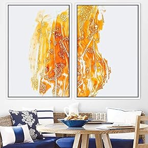 signwin 2 Piece Framed Canvas Wall Art Natural...