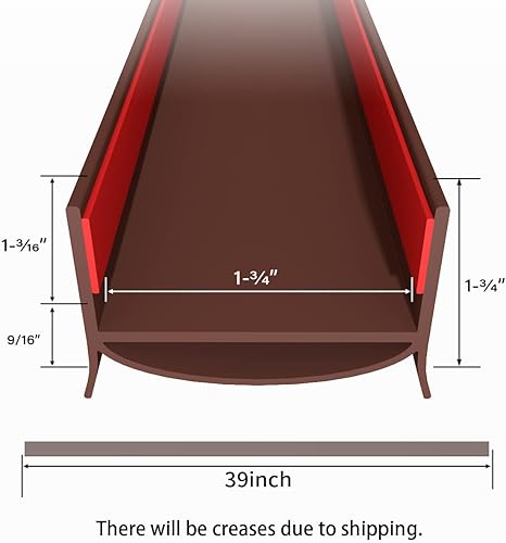 Miniatura 7 de Paquete de 2 topes para puerta, 39 pulgadas de longitud, sello cortable debajo de la puerta, fuerte barrido adhesivo para puertas exteriores e