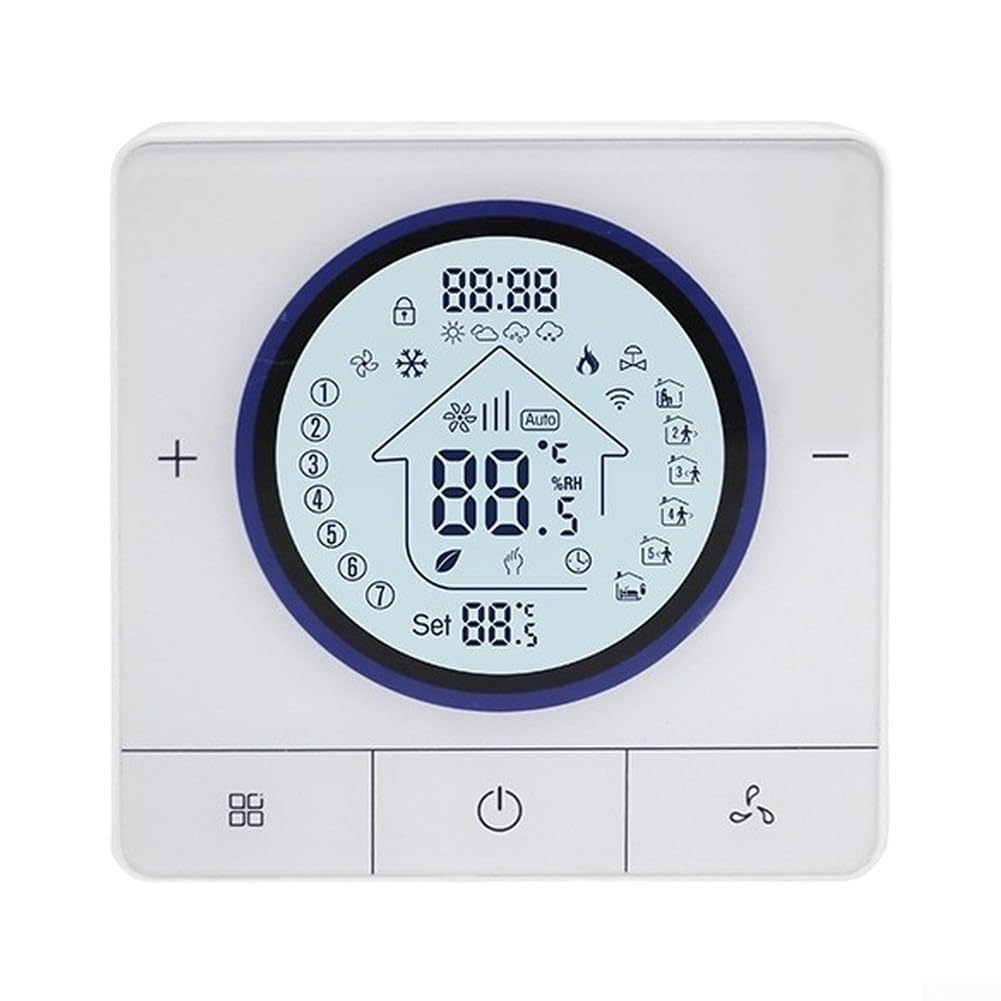 Ultra-slim 13mm Design, ±1℃ Precision Control, 6-period Weekly Programming, Energy-saving Schedule, Clear LED Screen Programmable Heating Thermostat, LED Display Smart Temperature Controller