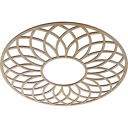 Image of Ekena Millwork 32 inchOD x 11 inchID x 3 /8 inchT Cannes Wood Fretwork Pierced Ceiling Medallion, Hickory