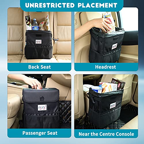 Njnj Waterproof Car Trash Can Garbage Bin,Super Large Size Auto Trash Bag For Cars With Lid And Storage Pockets,Leak Proof Vehicle Car Organizer Hanging #TOP6