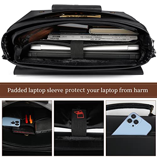 Bolso mensajero de cuero impermeable para laptop de 15.6 pulgadas miniatura 3