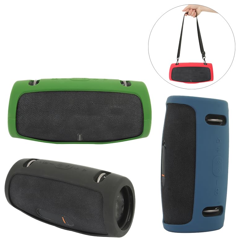 Funda de Silicona Compatible con JBL Xtreme 3, Altavoz Bluetooth Funda Protectora Bolsa de Transporte Bolsa de Almacenamiento Bolsa de Viaje Funda de Piel (sólo Funda) (Negro)