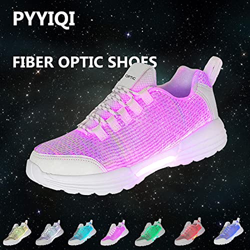 Pyyiqi Led Fiber Optic Shoes Light Up Sneakers For Women Men Luminous Trainers Flashing Sneakers For Festivals, Christmas, Halloween, New Year Party With Usb Charging, White 36 #TOP1