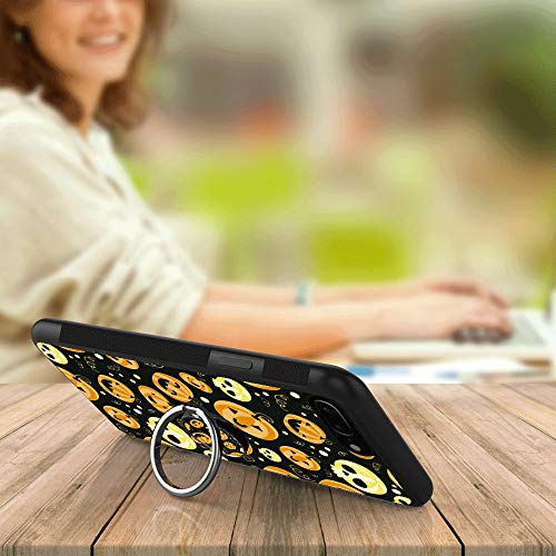 Halloween Pumpkin Iphone 7 Plus 8 Plus Phone Case With Ring Holder Stand, Shockproof Soft Tpu Premium Pc Protective Bumper 360 Degree Rotation Ring Stand For Iphone 7 Plus 8 Plus-Black #TOP4