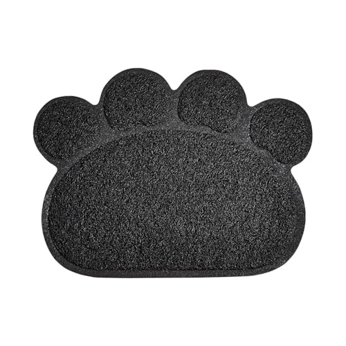 Jiswhisker 猫砂マット、犬給餌プレイスマット、子猫用給餌ボウルマット、小動物、子猫, 黒