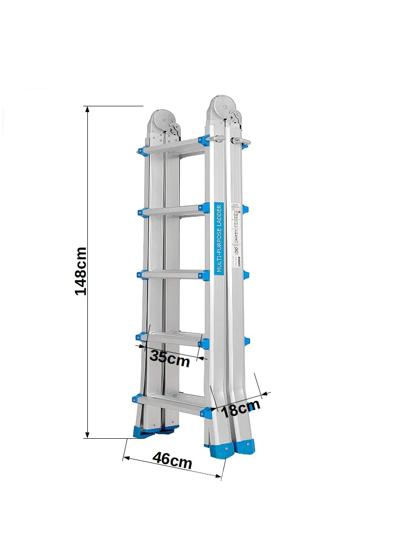 Treppe Aluminiowa wielofunkcyjna składana drabina przegubowa 4x5 stopni 5,10 m
