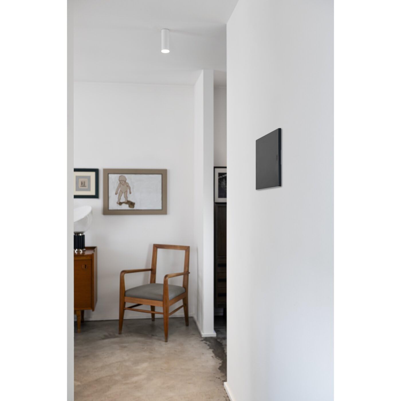 Boîtier encastrable pour maçonnerie – Tableau électrique 24 modules DIN (2 x 12), couvercle aveugle ultra fin 11 mm, style moderne et élégant, IP40, rail DIN, pour rénovation d'appartements, noir