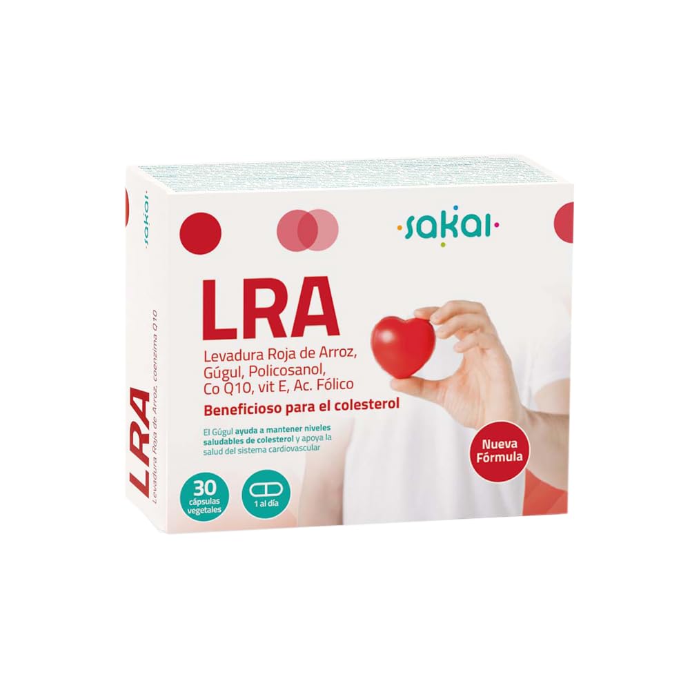 LEVADURA DE ARROZ ROJO con 2,​98 mg Monacolina K + 20mg Coenzima Q10 + Policosanol + Gúgul | APOYO AVANZADO para COLESTEROL y TRIGLICERIDOS | LRA cápsulas SIN Citrinina | SAKAI (30 cápsulas)