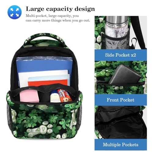 Sac à dos Patte de chien Green Grass Bones pour étudiants et enfants - 3