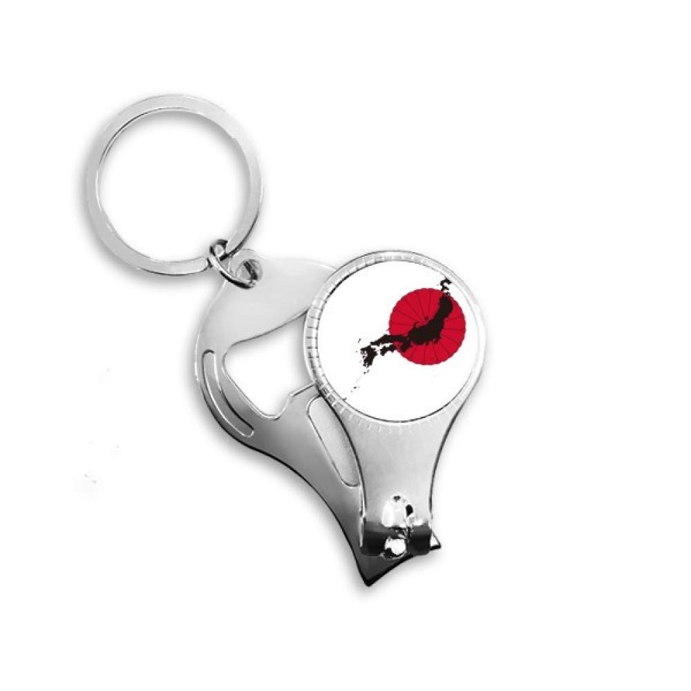 Porte-clés avec emblème japonais motif carte en métal pour clé de voiture