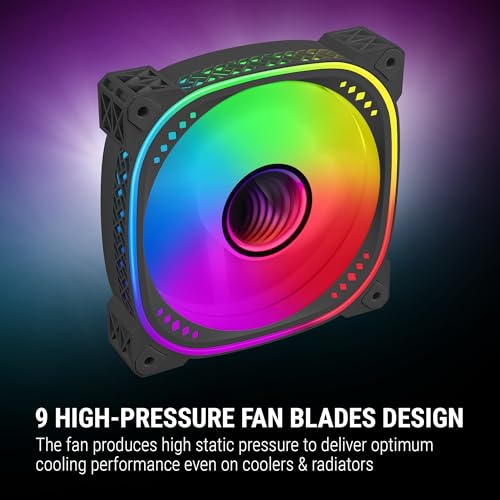 Image of (Refurbished) Ant Esports Spectraflow 120mm 3 IN 1 ARGB Case Fan Kit - Black, Infinity Mirror Design, PWM Control, 1800 RPM, 45 CFM Airflow
