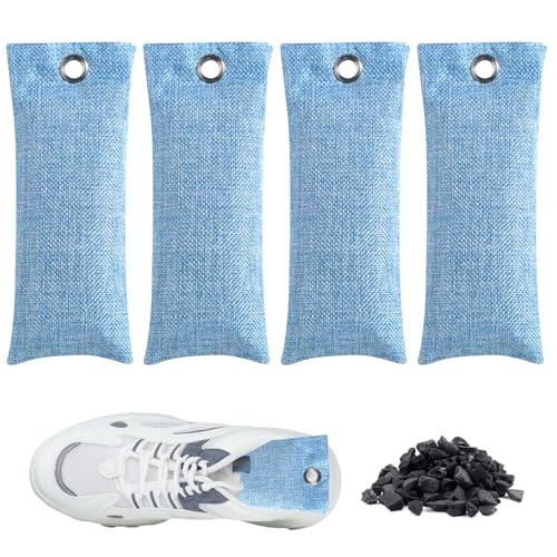 4 Stück 75g Aktivkohle Schuh Geruchsfresser Schuhdeo Gegen Geruch Antibakteriell...