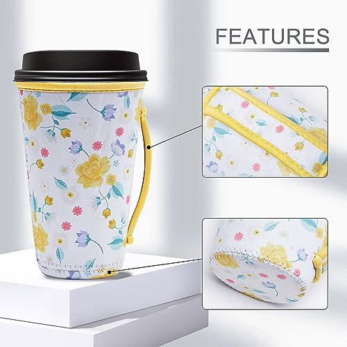 Image of 3-Piece Reusable Insulated Iced Coffee Sleeves Fits 16-32 oz cold drinks