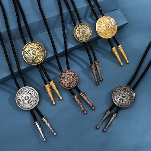 Image of Jeilwiy Bolo Tie for Men, Western Bolero Tie Cowboy Ties Native American Cowgirl Bolo Tie Accessories for Men Women