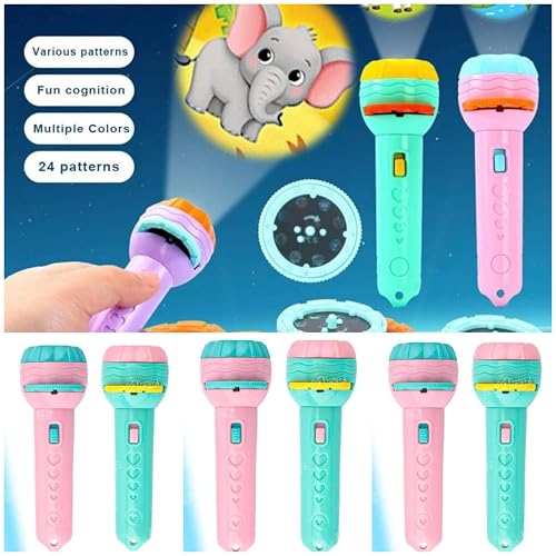 Image of Pack of 6 Flash Light Projector Toys I Birthday Return Gift I 3 Slides with 8 Patterns Each I Best Birthday Return Gifts for Kids Age 3,4,5,6,7,8+ Years Old. Kanjak Kanya Gifts