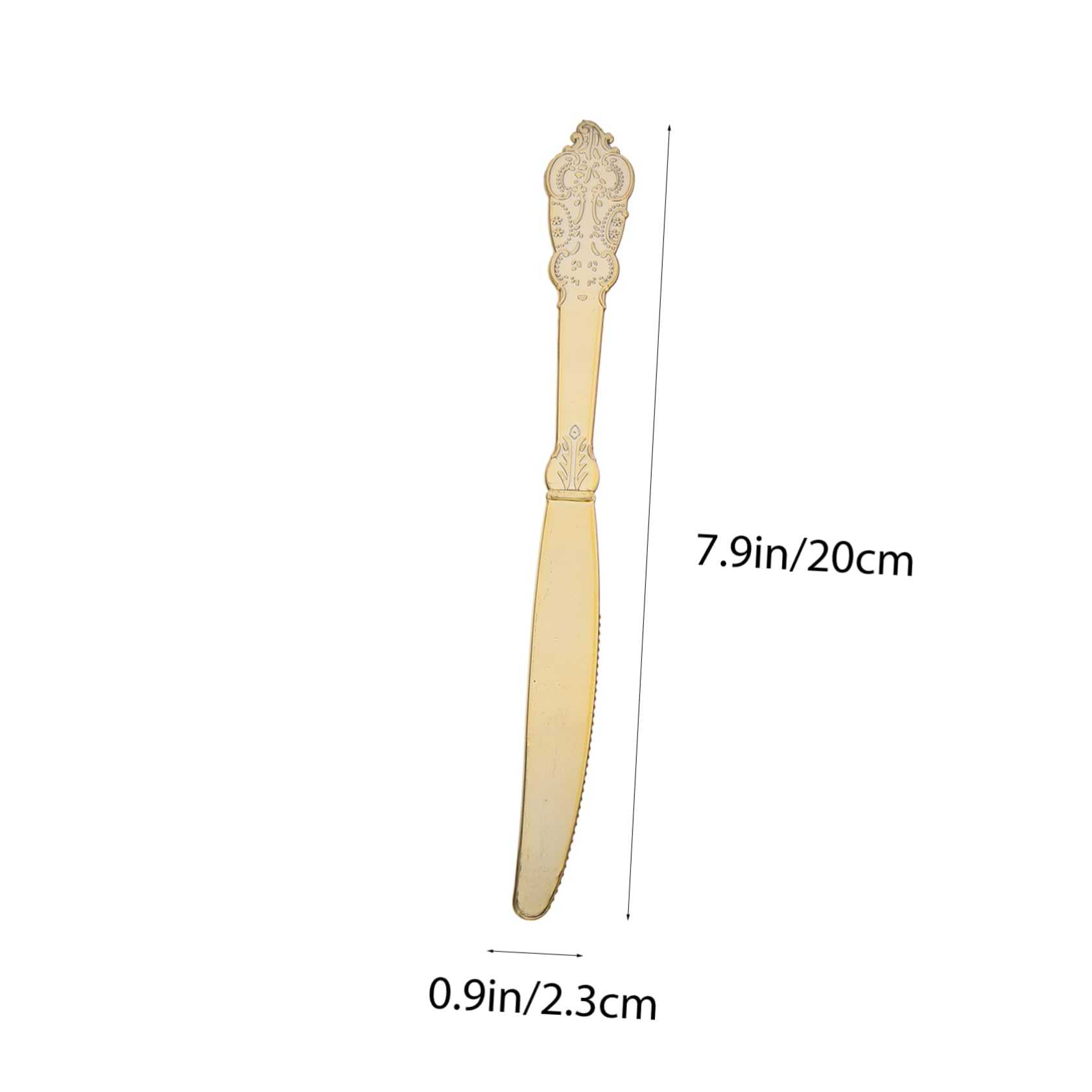 Healeved Dessert Utensils Set 6-piece Party Cutlery Disposable Plastic Silverware Gold Serving Utensils for Events