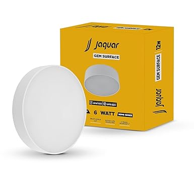 Jaquar 6W LED Gem Trimless Round Surface Mount Down Light | No False Ceiling Required | Natural White (4000K) (Pack of 1)