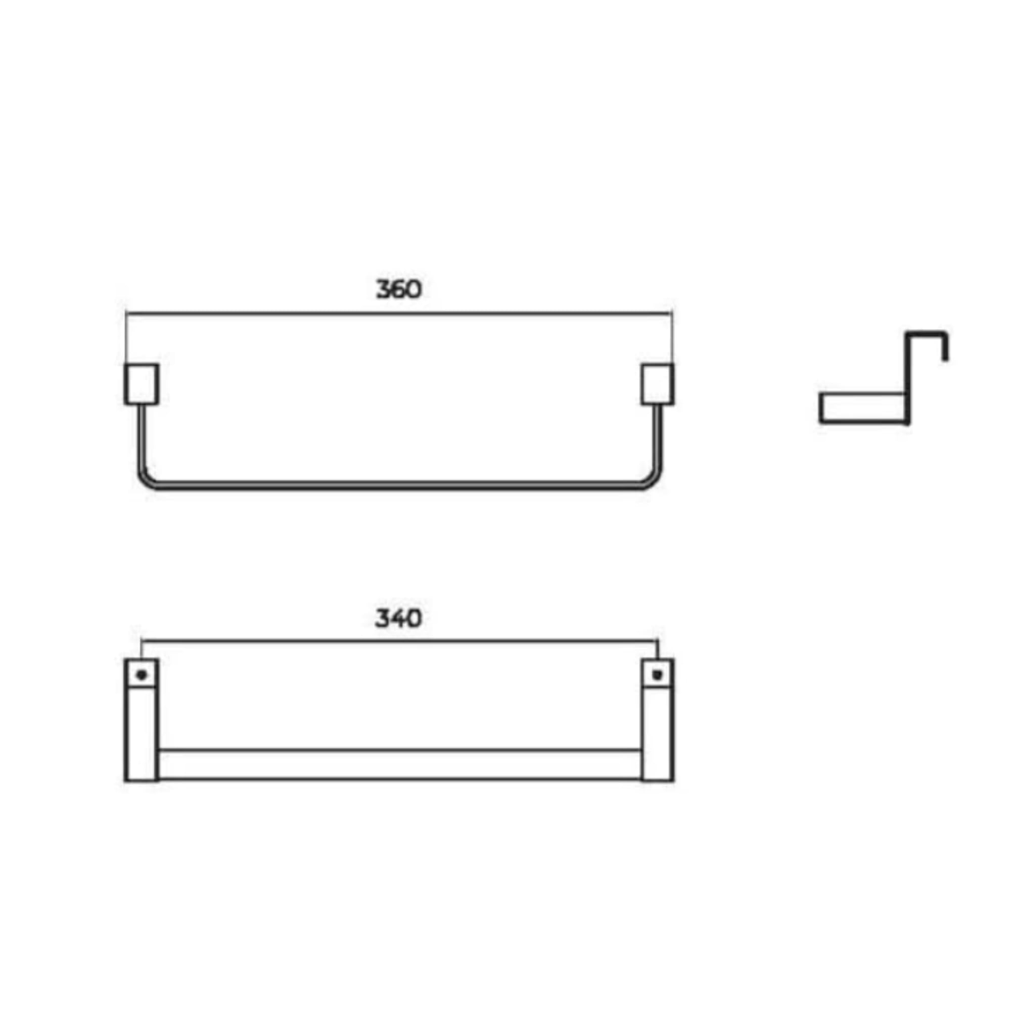 IMEX - Toallero Negro para Baño sin Taladro | Toallero Adhesivo para Mueble de Baño en Acero Inoxidable S.304 | Resistente a Humedad y Corrosión | Doble Sistema de Fijación (Atornillado o Pegado)