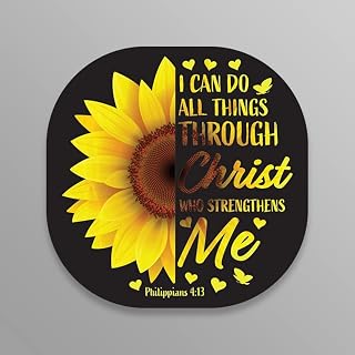 I Can Do All Things Through Christs |Philippians 4:13 | Sunflower |Great Gift Idea|Single |5 Inch Magnet | Made in The USA | Car Auto Tool Box RefrigeratorMagnet|FBAMAG934