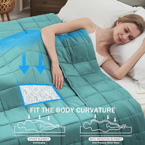 Image of Teal Weighted Blanket for Adults 20lbs, 60 inchx80 inch, Queen Size Cooling Heavy Throw Blanket for 180-220lbs, Microfiber Soft Thick Big Blankets Weighted Comforter Breathable Gift for Sleeping