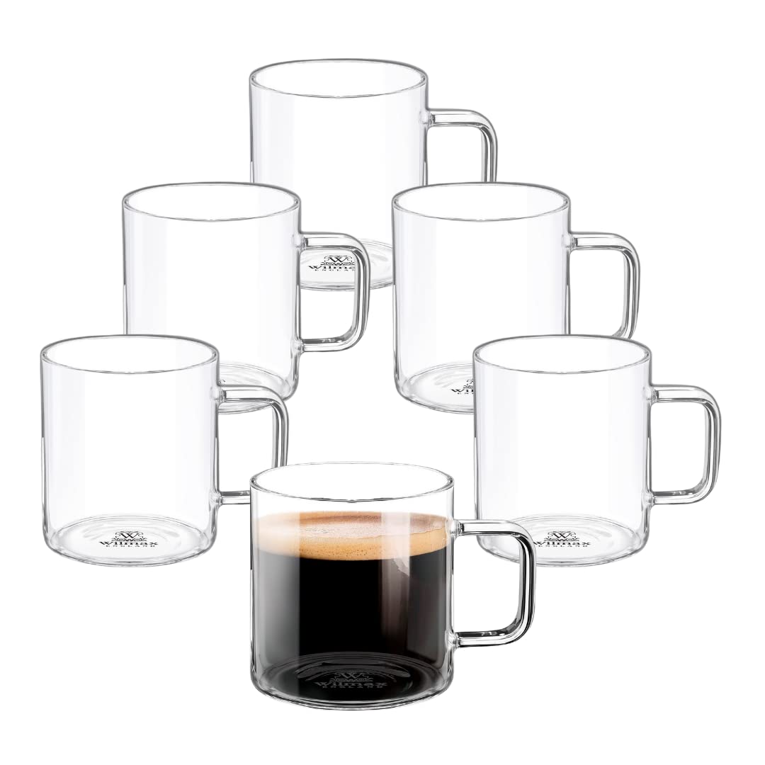 Wilmax Teekanne 1,6L + 6 Thermogläser 400ml im Set | Teesieb für losen Tee | Glaskanne mit Bambus-Deckel | Kanne für Teeblumen | Teapot | Glaskanne für Heiß- und Kaltgetränke | Spülmaschinenfest