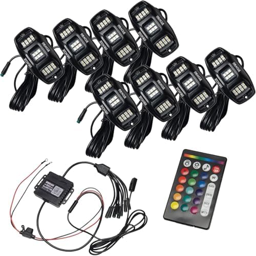 Oracle Lighting 5895-339-8: Colorshift RGB+W Underbody Wheel Well Rock Light Kit (8 Pcs)