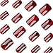 Square Press on Nails Wine Red Cat Eye Fake Nails Medium Acrylic Nails Glossy Shiny Jelly False Nails Solid Red Full Cover Glue on Nail for Women Girls Manicure & Nail Art 24Pcs