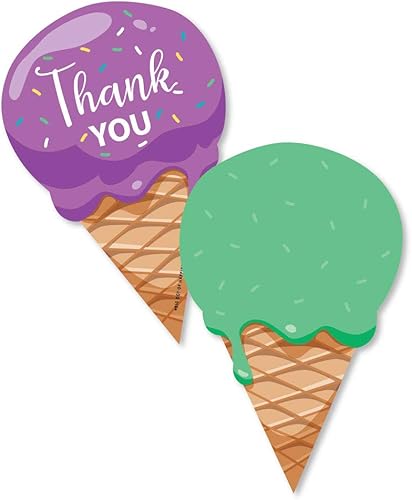 Big Dot of Happiness Sweet Shoppe - Tarjetas con forma de caramelo y panadería, fiesta de cumpleaños o baby shower, nota de agradecimiento con