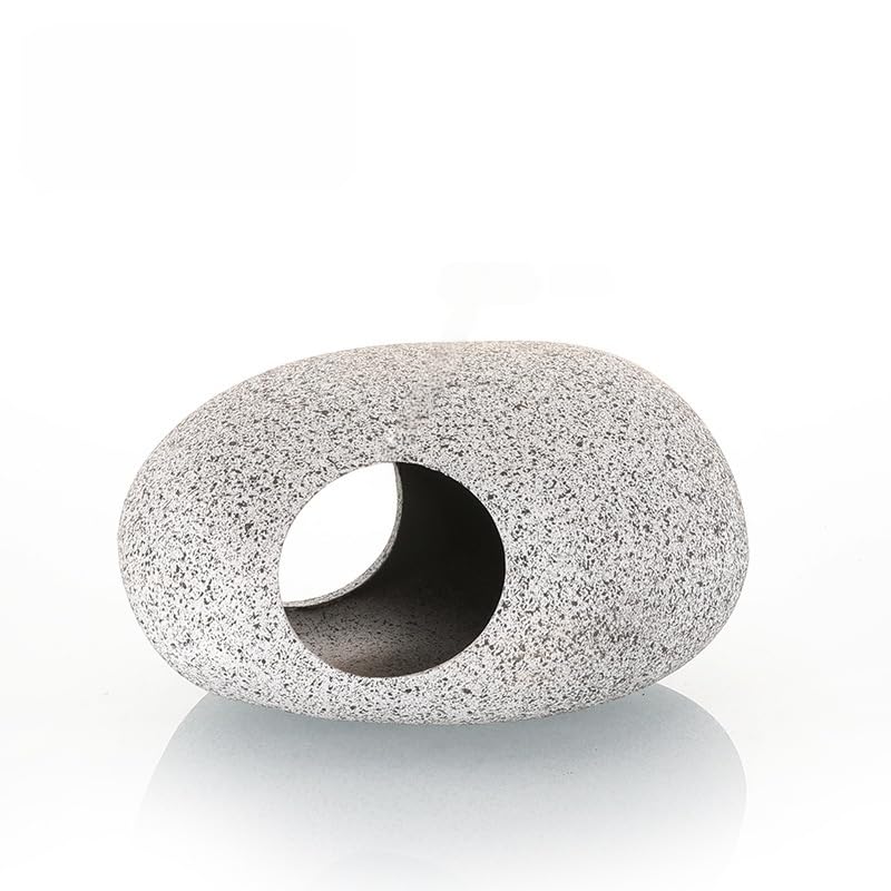 BEGONDIS Aquarium Rock Cave Hideaway for Fish and Aquatic Pets, Breeding Shelter Decoration, Ceramic Fish Tank Ornaments, Decor Stone for Betta (Style-2)