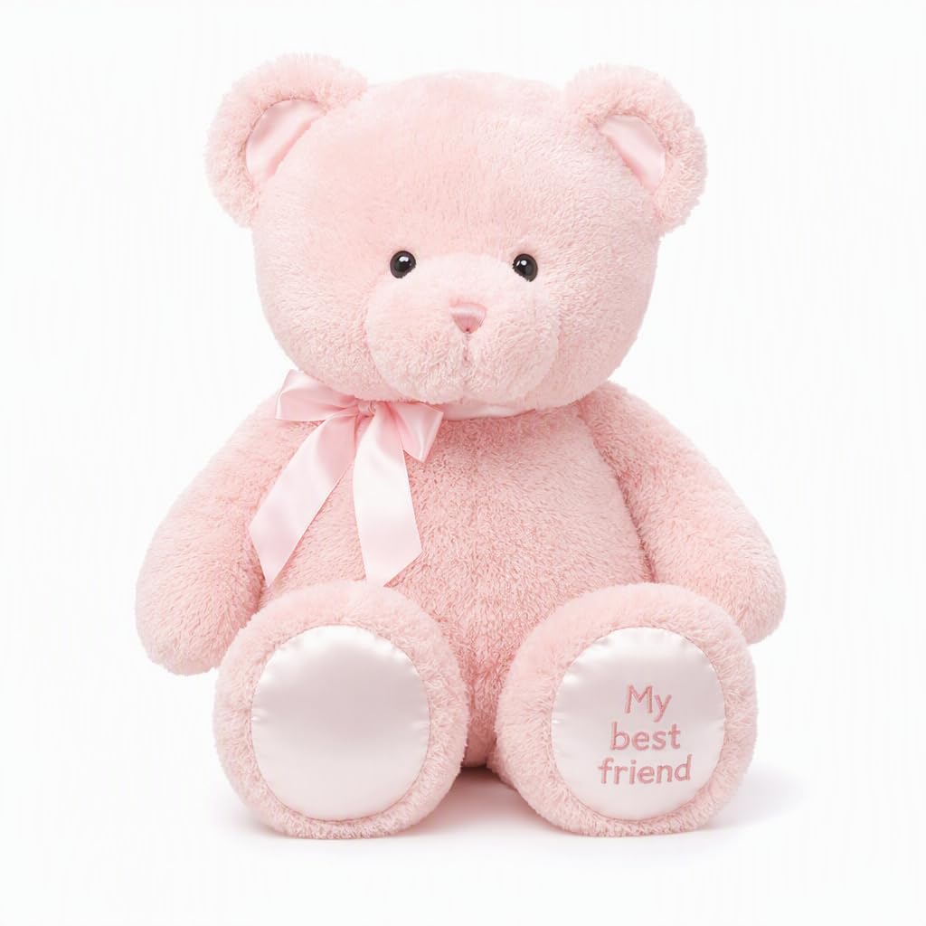 JeyFefv Pink Teddy Bear 28cm, Soft Plush for Adults