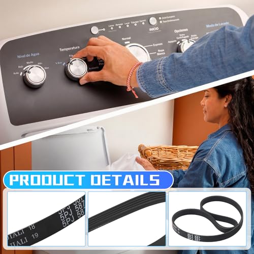 Sèche-linge bloqué Courroie d'entraînement WE12X27300 compatible avec machine à laver GE - 4