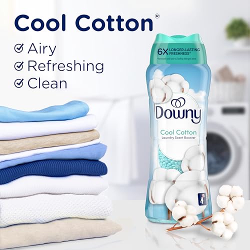 Image of Downy Cool Cotton In-Wash Laundry Scent Booster Beads, 24 oz, laundry scent beads, Long-lasting Freshness (Pack of 4)