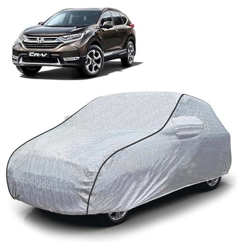 Image of Sulfar 100% Waterproof Car Body Cover Compatible with Mirror for Honda CRV (Triple Stitched, Full Bottom Elastic, Magic Silver with Black Piping)