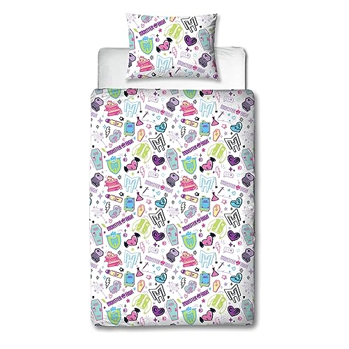 Miniatura 3 de Character World Monster High - Juego De Funda De Edredón Para Cama Individual, Diseño Feroz, Reversible, De 2 Caras, Incluye Funda De Almohada A Juego, Dormitorio De Niños, Polialgodón