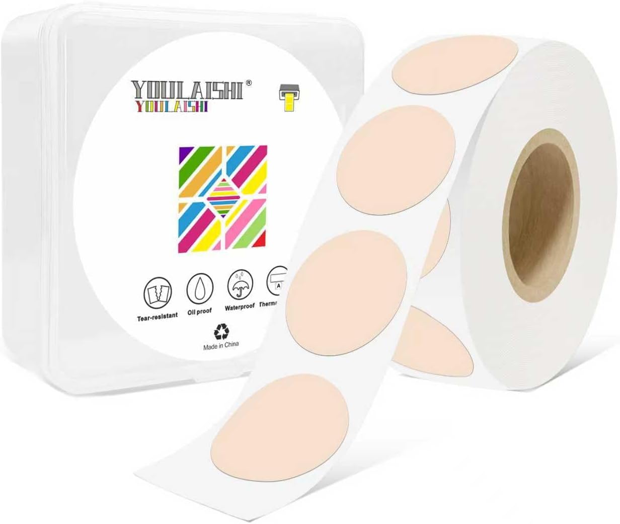 1 Inch Circle Dot Stickers 4000PCS Color Coding Thermal Labels Dots Writable Printable Small Round Stickers for Office, Classroom, Inventory, Garage, Organizing Storage, 4 Colors Mixed Color