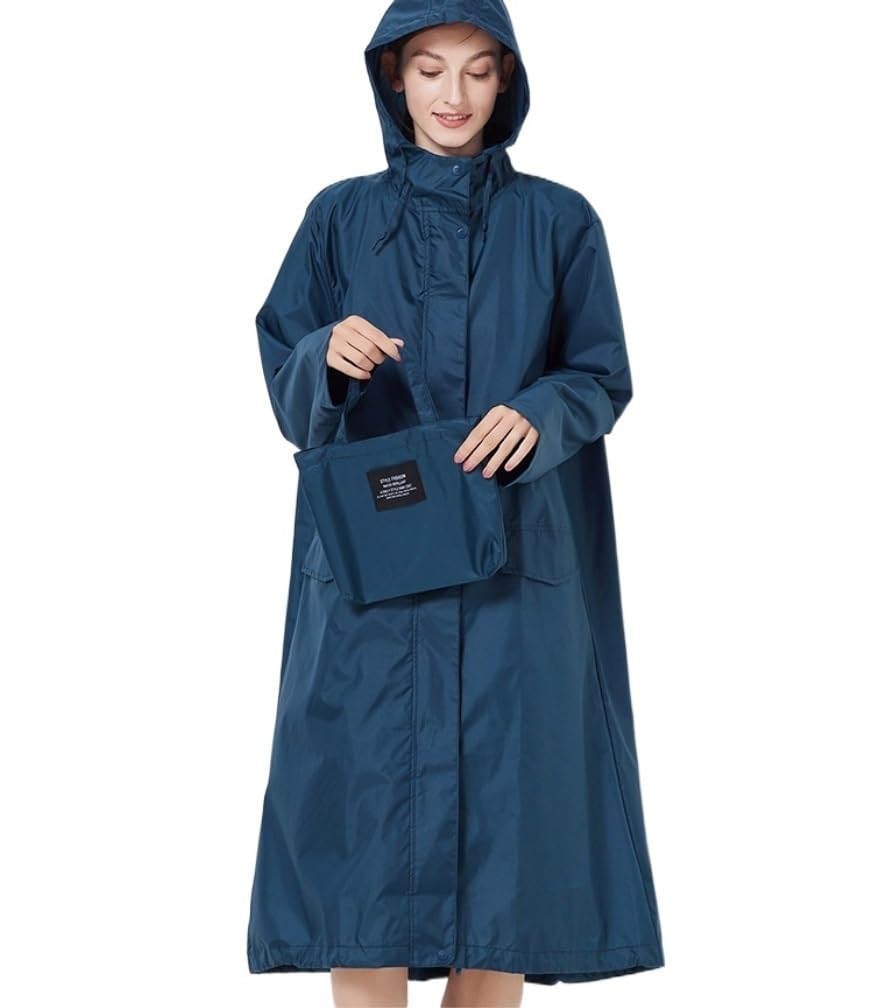 Chaqueta de Lluvia Impermeable Chubasquero Fino Suelto Color Sólido Impermeable Viaje Al Aire Libre Adulto Hombre Y Mujer Chubasquero Poncho de Lluvia (Color : A, Size : M)