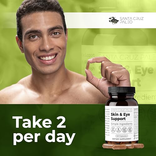 Image of Santa Cruz Paleo Skin & Eye Capsules, Simple Daily Formula for Skin Appearance & Eye Routine, Clean Ingredients, Gluten Free, Keto & Paleo Friendly, 60 Capsules