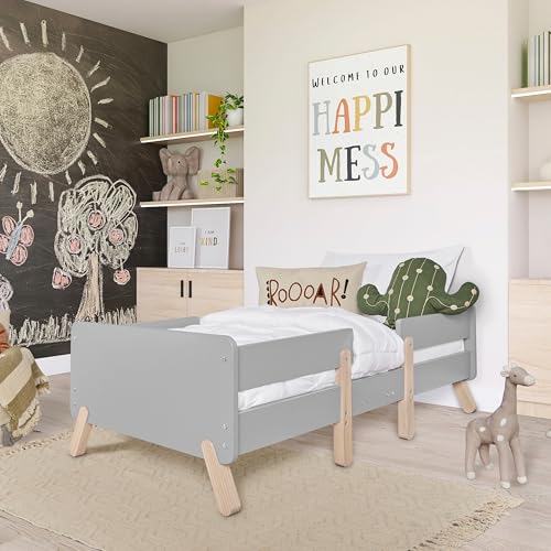 Dream On Me Osko Convertible Toddler Bed Made with Sustainable New Zealand Pinewood in Grey, BSA & Greenguard Gold Certified, Non-Toxic Finish - image 2