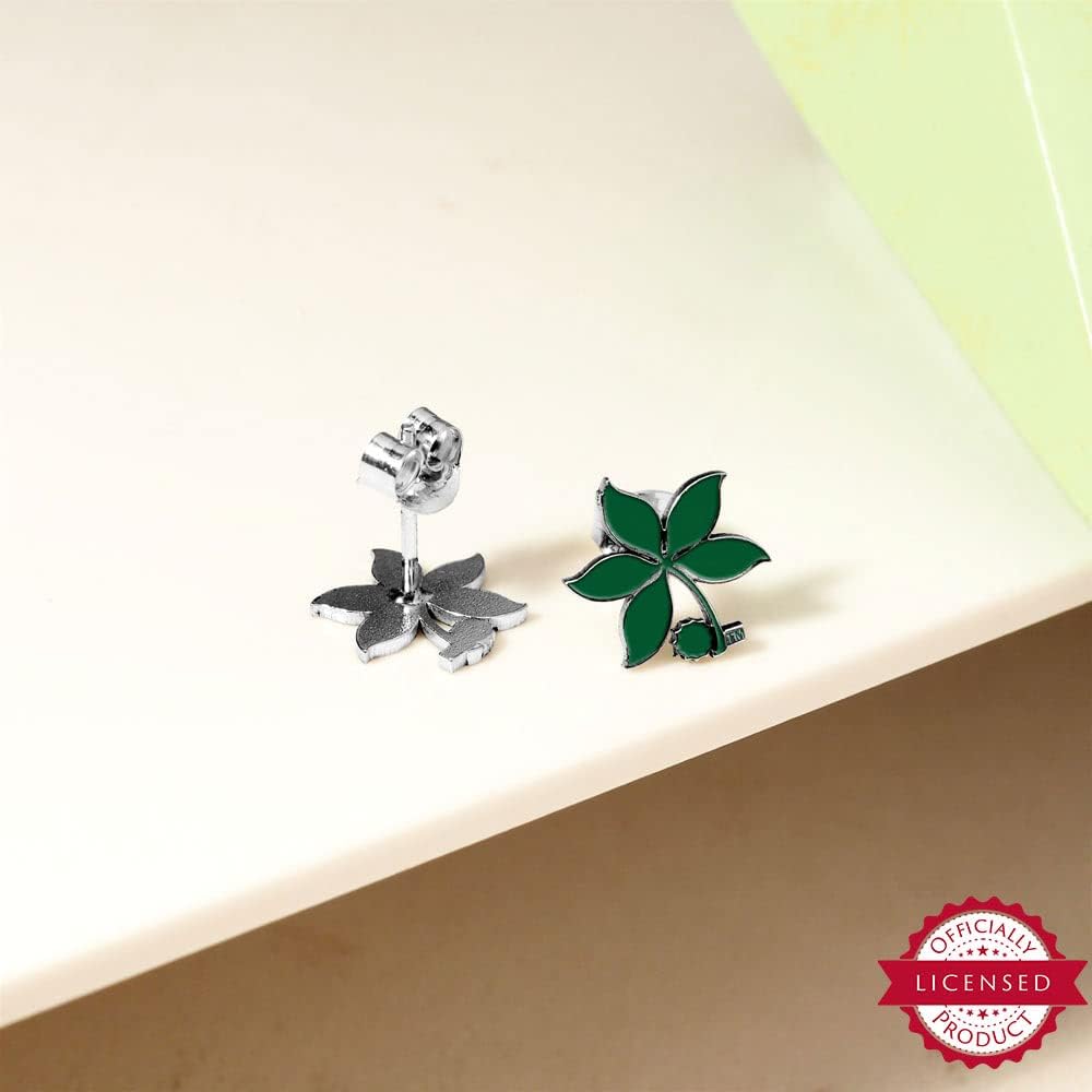 PicturesOnGold.com Officially Licensed Pair Of Ohio State Logo Green Leaf Earrings