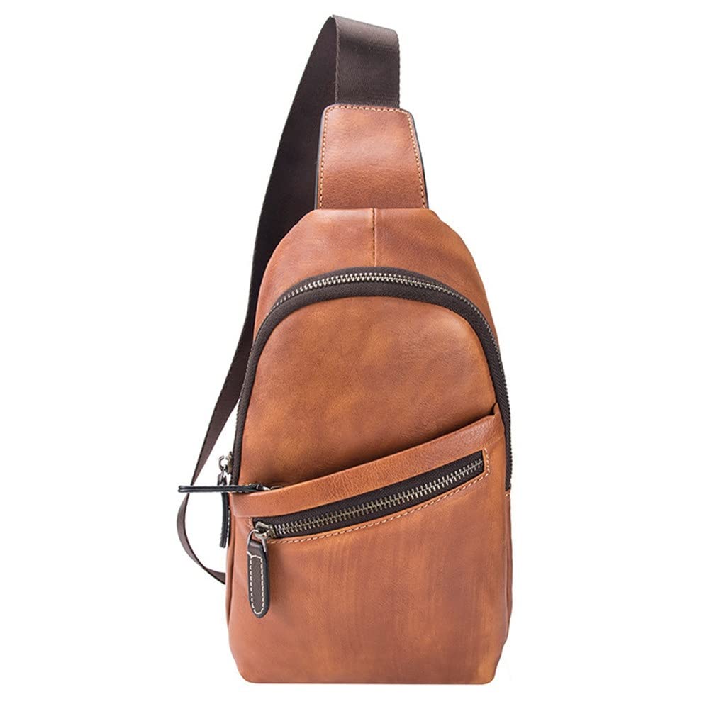 Sac de poitrine homme design vintage compact 28cm avec bandoulière ergonomique