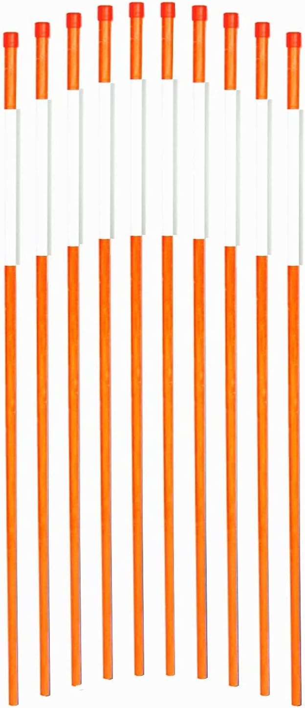 60-Inch Reflective Driveway Markers Driveway Poles for Easy Visibility at Night 1/4Inch Diameter Orange,20 Pack
