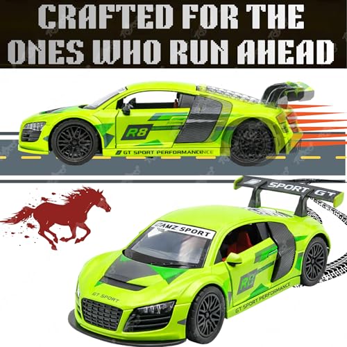 Image of toyco Au-di R8 Toy Car for Kids | Pull Back Unbreakable Small Cars | Openable Doors, Smooth & Shiny Edges |1:36 Scale | Mini Gift Toys for Boys and Girls Age 3+ | (R8 car)
