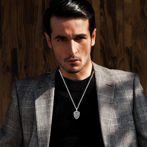 WINNICACA 925 Sterling Silver Saint Religious Necklace for Men Women, Amulet Protect Us Medal Pendant Necklace Catholic Jewelry Gifts for Police Father Son,with Stainless Steel Chain3